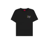 HUGO T-Shirt aus Baumwoll-Jersey mit Blumen-Artwork - Style Destrel_4, 50555813 Schwarz XL