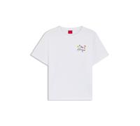 HUGO T-Shirt aus Baumwoll-Jersey mit Blumen-Artwork - Style Destrel_4, 50555813 Weiß XS