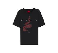 HUGO T-Shirt aus Baumwoll-Jersey mit breitem Logo - Style Discorb, 50557672 Schwarz S