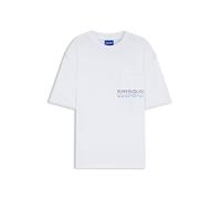 HUGO T-Shirt aus Baumwoll-Jersey mit gesticktem Ombré-Logo - Style Nogoste, 50549120 Weiß L