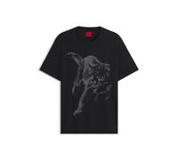 HUGO T-Shirt aus Baumwoll-Jersey mit Grafik-Print - Style Daffilo, 50568689 Schwarz M