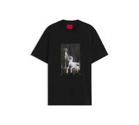 HUGO T-Shirt aus Baumwoll-Jersey mit Grafik-Print - Style Daffilo, 50568689 Schwarz XL