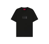 HUGO T-Shirt aus Baumwoll-Jersey mit Gummidruck-Logo - Style Delastio, 50546867 Schwarz XS