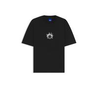 HUGO T-Shirt aus Baumwoll-Jersey mit Happy HUGO Artwork - Style Nieros_HD_001, 50562548 Schwarz XS