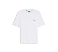 HUGO T-Shirt aus Baumwoll-Jersey mit Happy HUGO-Logo - Style Niley, 50574635 Weiß L