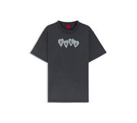 HUGO T-Shirt aus Baumwoll-Jersey mit Herz-Logo - Style Vintage Tee_22, 50561164 Schwarz S