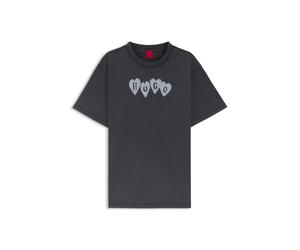 HUGO T-Shirt aus Baumwoll-Jersey mit Herz-Logo - Style Vintage Tee_22, 50561164 Schwarz XS