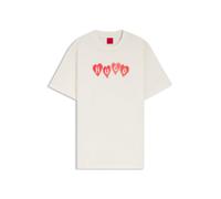 HUGO T-Shirt aus Baumwoll-Jersey mit Herz-Logo - Style Vintage Tee_22, 50561164 Weiß L