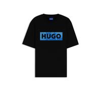 Hugo T-Shirt Nalien - Baumwoll-Jersey, Logo-Artwork, Regular Fit - Schwarz M