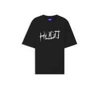 T-Shirt HUGO BLUE, Damen, Gr. XL, schwarz001, Single Jersey, Obermaterial: 100% Baumwolle, unifarben, regular fit normal, Rundhals, abgesteppte Kante, Shirts T-Shirt, Rundhalsausschnitt, Regular Fit,