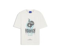 T-Shirt HUGO BLUE, Herren, Gr. XXL, open weiß121, Single Jersey, Obermaterial: 100% Baumwolle, bedruckt, normal hüftbedeckend, Rundhals, Shirts T-Shirt, mit Frontprint (72164621-XXL)