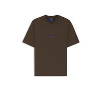 HUGO T-Shirt aus Baumwoll-Jersey mit Logo-Badge - Style Nieros, 50509991 Dunkelbraun XS