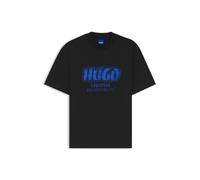 HUGO T-Shirt aus Baumwoll-Jersey mit Logo-Grafik-Print - Style Nieros_HD_005, 50562549 Schwarz S