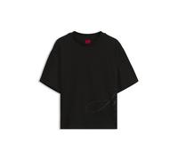 HUGO T-Shirt aus Baumwoll-Jersey mit Oversize-Logo-Stickerei - Style Duslant, 50570677 Schwarz L