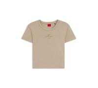 HUGO T-Shirt aus Baumwoll-Mix mit Logo-Stickerei - Style Delanor_3, 50568725 Hellbeige XS