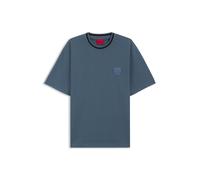 HUGO T-Shirt aus Baumwoll-Mix mit Nadelzug-Streifen - Style Davros, 50553453 Blau XL