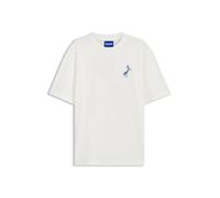 HUGO T-Shirt aus Baumwolle mit Wüsten-Print und Rundhalsausschnitt - Style Noxwash, 50569865 Weiß L