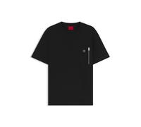HUGO T-Shirt aus Interlock-Baumwolle mit Reißverschlusstasche - Style Dargentee, 50542566 Schwarz XS