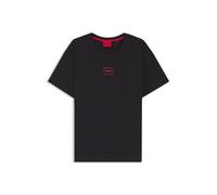 HUGO T-Shirt aus Stretch-Baumwolle mit Logo-Print - Style Laze T-Shirt, 50525236 Schwarz M