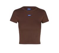 HUGO Slim-Fit T-Shirt aus Stretch-Baumwolle mit Logo-Aufnäher - Style Baby Tee_B, 50510749 Braun M
