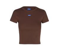 HUGO Slim-Fit T-Shirt aus Stretch-Baumwolle mit Logo-Aufnäher - Style Baby Tee_B, 50510749 Braun XL