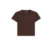 HUGO Slim-Fit T-Shirt aus Stretch-Baumwolle mit Logo-Aufnäher - Style Baby Tee_B, 50510749 Braun XS