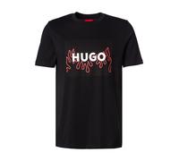HUGO T-Shirt Herren Regular Fit Kurzarm Rundhals Baumwolle schwarz, S