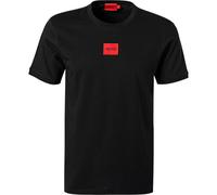 HUGO T-Shirt Herren Regular Fit Kurzarm Rundhals Baumwolle schwarz, S