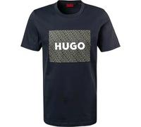 HUGO T-Shirt Herren Slim Fit Kurzarm Rundhals Baumwolle blau, S