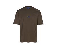 HUGO T-Shirt aus Baumwoll-Jersey mit blauem Logo-Aufnäher - Style Nieros, 50509991 Dunkelbraun S