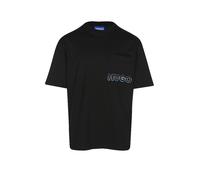 HUGO T-Shirt aus Baumwoll-Jersey mit gesticktem Ombré-Logo - Style Nogoste, 50549120 Schwarz S