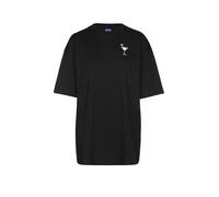 T-Shirt HUGO BLUE "Oversized Tee", Damen, Gr. XL, schwarz 001, Single Jersey, Obermaterial: 100% Baumwolle, unifarben, oversize hüftbedeckend, Rundhals, abgesteppte Kante, Shirts T-Shirt, mit Print, R