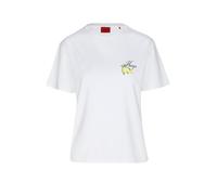Pyjamaoberteil HUGO UNDERWEAR, Damen, Gr. XS, weiß 100, Jersey, Obermaterial: 60% Modal, 32% Baumwolle, 8% Elasthan, regular fit, Rundhals, Shirts Pyjamaoberteil, aus Stretch-Jersey mit Logo-Artwork,
