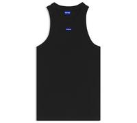 HUGO Tanktop aus Stretch-Baumwolle mit blauem Logo-Label - Style Easy Tank_B, 50508857 Schwarz S