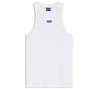 HUGO Tanktop aus Stretch-Baumwolle mit blauem Logo-Label - Style Easy Tank_B, 50508857 Weiß S