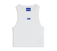HUGO Tanktop aus Stretch-Baumwolle mit Logo-Aufnäher - Style Baby Tank_B, 50511450 Weiß XXL