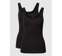 HUGO Tanktop mit Label-Print in Black, Größe S
