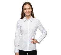HUGO Slim-Fit Bluse aus bügelleichtem Baumwoll-Mix mit Twill-Struktur - Style The Fitted Shirt, 50554568 Weiß 40