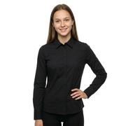 HUGO Slim-Fit Bluse aus bügelleichtem Baumwoll-Mix mit Twill-Struktur - Style The Fitted Shirt, 50554568 Schwarz 38