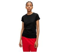 HUGO T‑Shirt The Plain Tee Baumwoll‑Jersey, Logo auf der Rückseite, Damen Schwarz L