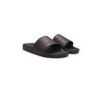 HUGO In Italien gefertigte Slides mit Allover-Logo-Print - Style Timein_slid_lgao, 50568750 Schwarz 42