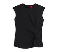 HUGO Top aus Krepp mit Knoten-Detail - Style Cathila, 50570569 Schwarz 42
