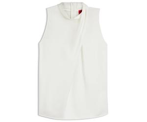 HUGO Top aus Satin mit Stehkragen und Drapierung - Style Chelina-1, 50566904 Natur 42