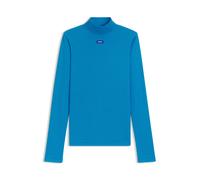 HUGO Top aus Stretch-Baumwolle mit blauem Logo - Style Easy Longsleeve_B, 50525318 Blau XS
