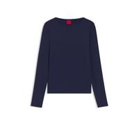 HUGO Top aus Stretch-Jersey mit Stack-Logo-Print - Style Dasiia, 50545208 Dunkelblau L