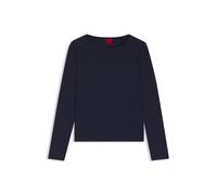 HUGO Top aus Stretch-Jersey mit Stack-Logo-Print - Style Dasiia, 50545208 Dunkelblau M