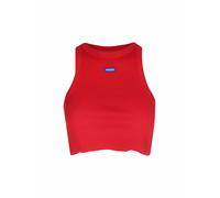 Tanktop HUGO BLUE "Baby Tank", Damen, Gr. L (40), rot (dunkelrot 601), Feinripp, Obermaterial: 96% Baumwolle, 4% Elasthan, unifarben, casual, Rundhals, ohne Ärmel, Tops, Cropped-Form (72709134-L) dunk