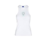 HUGO Geripptes Tanktop aus Baumwolle mit Logo-Kunstwerk - Style Dimartini_B, 50560792 Weiß L