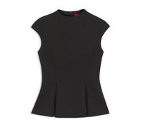 HUGO Top mit Schößchen und Falten-Details - Style Cimare, 50554472 Schwarz 34