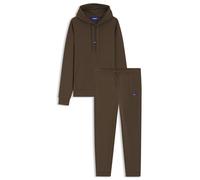 HUGO Trainingsanzug aus Baumwoll-Terry mit blauen Logo-Labels - Style Tracksuit_NalonsoNap, 50522369 Dunkelbraun S
